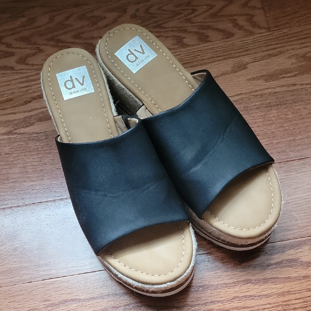 DV by Dolce Vita Women's Black Slide Sandals 7.5